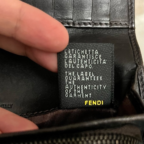 Fendi Brown Zucchino Vintage Small Trifold Wallet - Picture 13 of 17